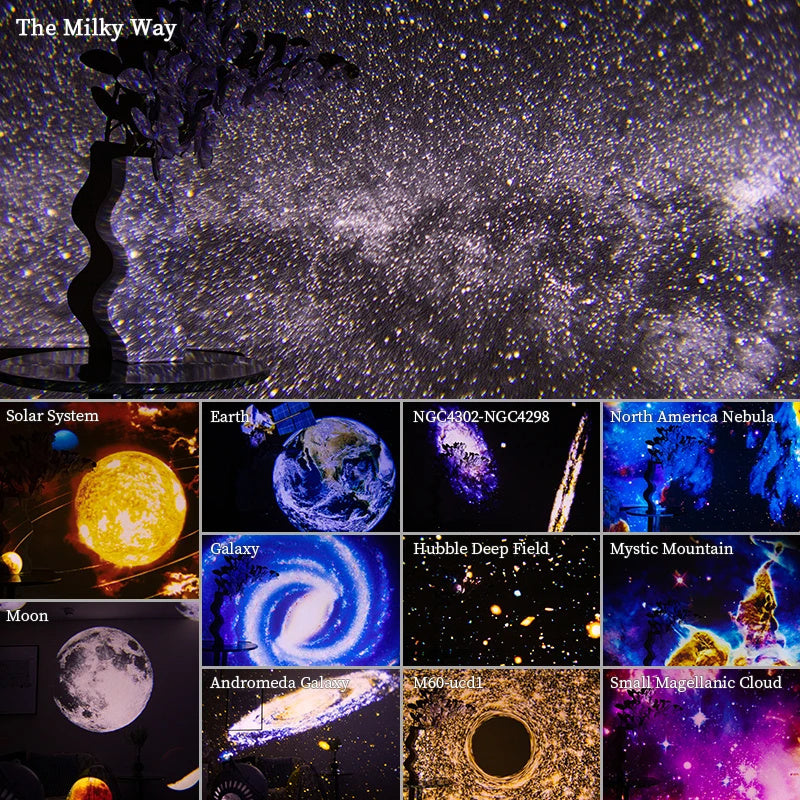 Galaxy Night Light Projector - 360° Rotating Star Lamp
