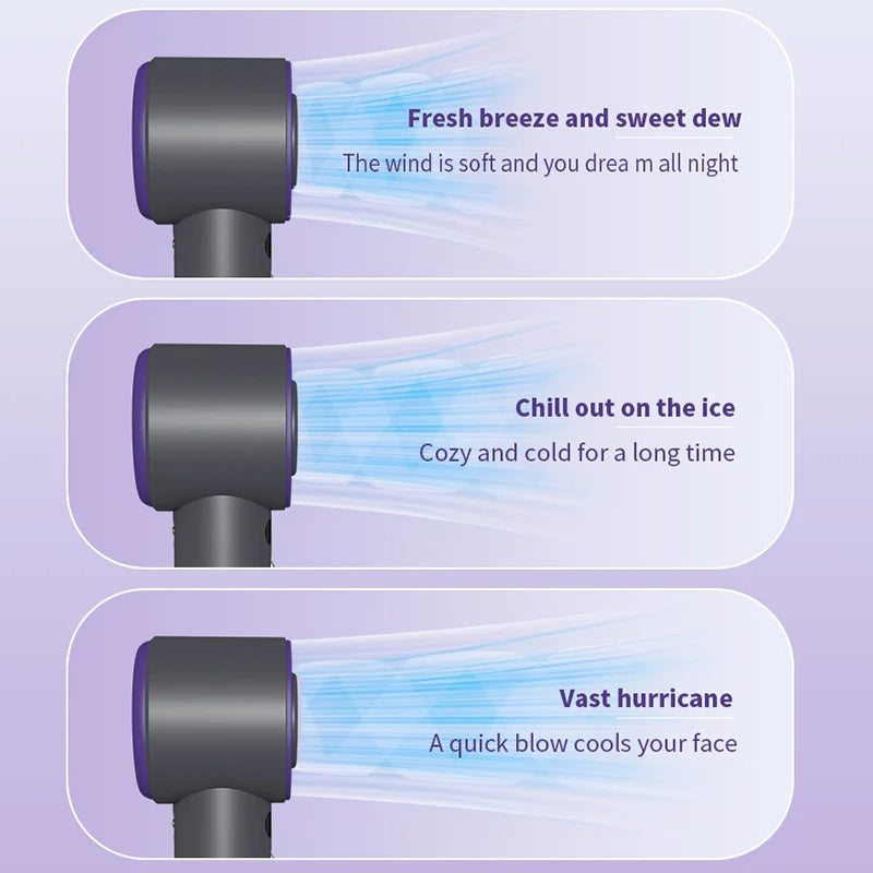 Portable Turbo Fan - Handheld, Adjustable Speeds, 3000mAh Battery