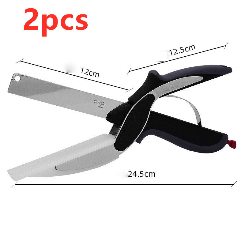 2 in 1 Kitchen Chopping Knife & Vegetable Scissor