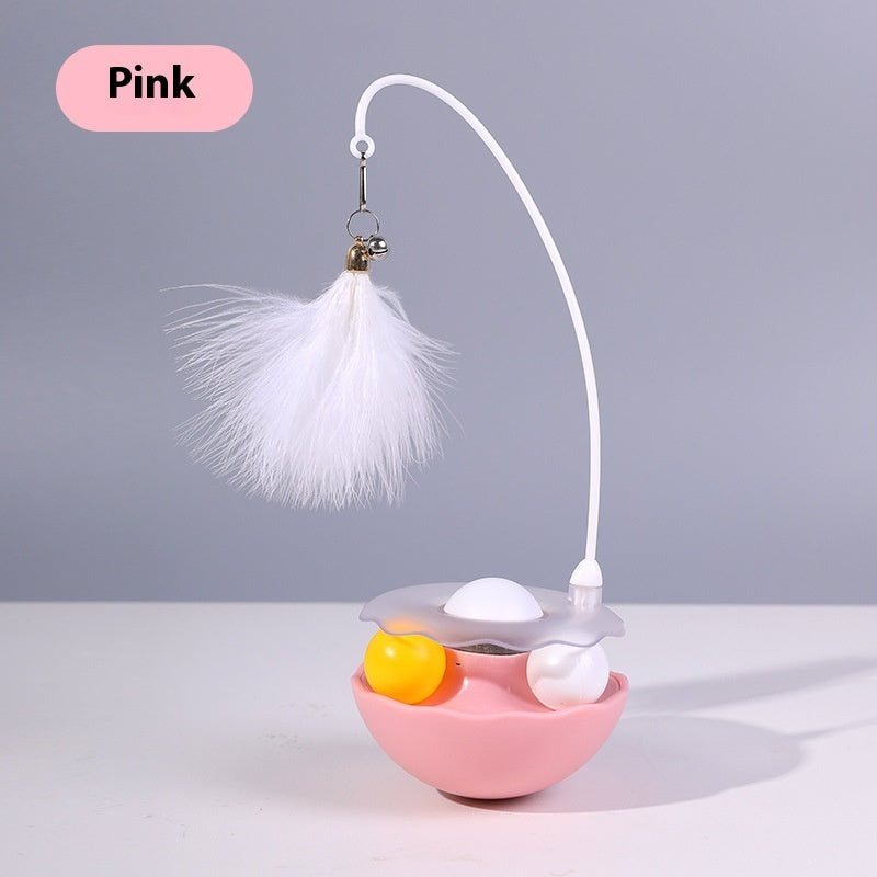 Interactive Cat Toy Tumbler, Food Ball, Feather Wand