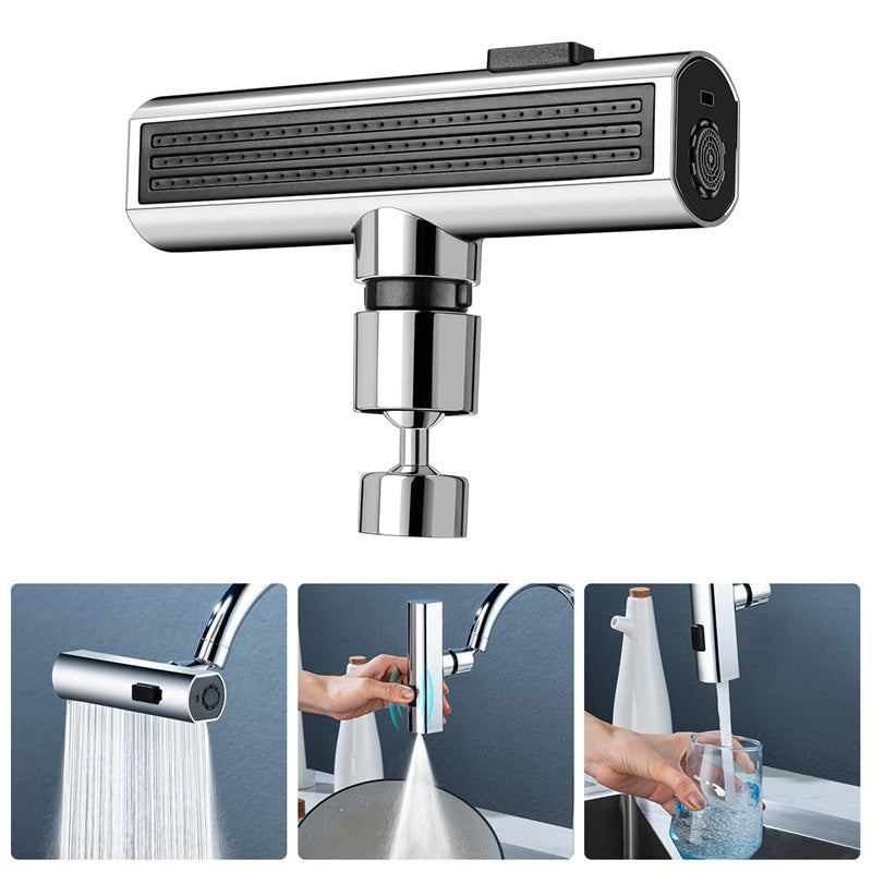 Kitchen Waterfall Faucet – 360° Splash Proof Rotating Bubbler