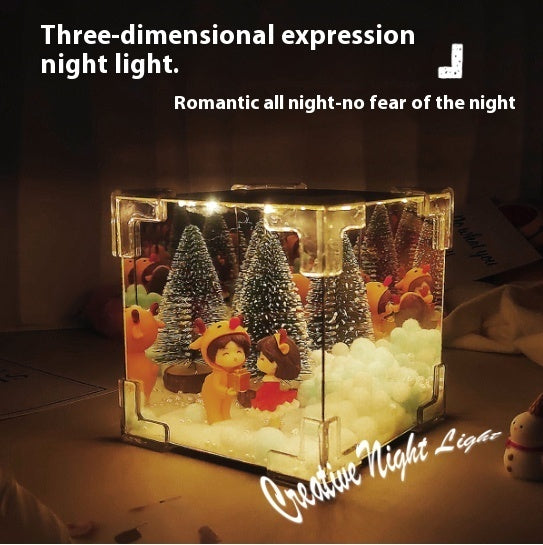 Christmas Glow Cube – Small Night Lamp & Desktop Decoration