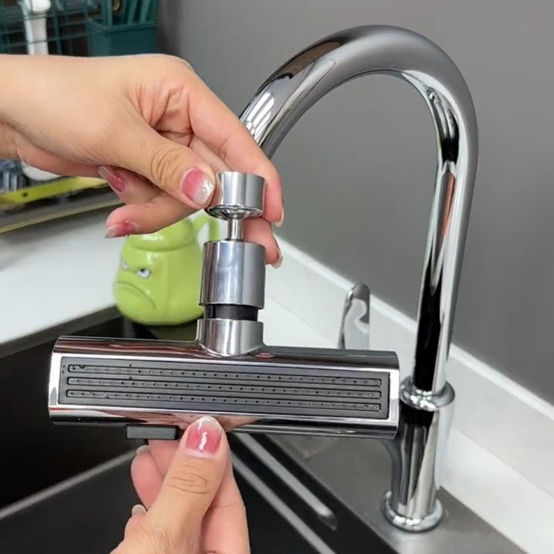 Kitchen Waterfall Faucet – 360° Splash Proof Rotating Bubbler
