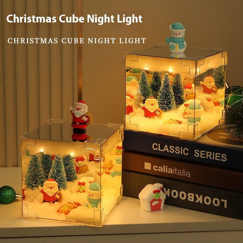 Christmas Glow Cube – Small Night Lamp & Desktop Decoration