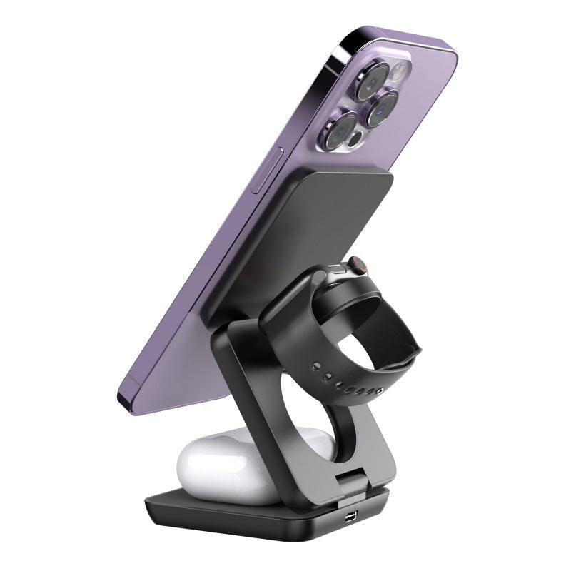 Magnetic Wireless Charger & Foldable Phone Holder