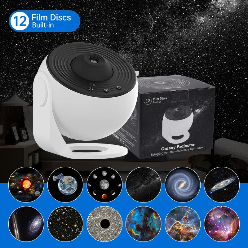 Galaxy Night Light Projector - 360° Rotating Star Lamp