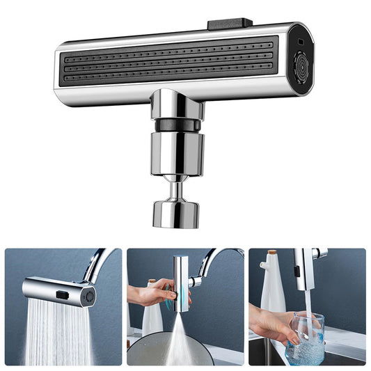 Kitchen Waterfall Faucet – 360° Splash Proof Rotating Bubbler