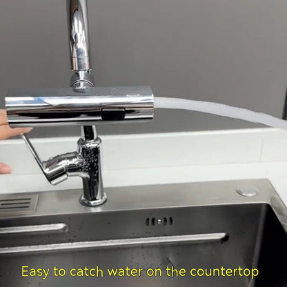 Kitchen Waterfall Faucet – 360° Splash Proof Rotating Bubbler